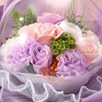 Vente en gros de ballons romantiques pour toujours, bouquet de fleurs artificielles jamais fanées, bouquet de roses de savon avec sac cadeau pour petite amie
