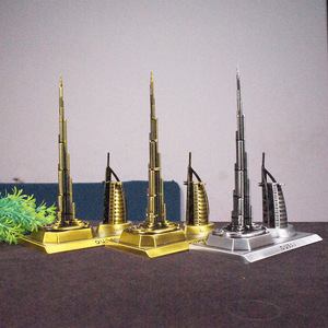 Metaal <span class=keywords><strong>Burj</strong></span> <span class=keywords><strong>Khalifa</strong></span> & <span class=keywords><strong>Burj</strong></span> Al Arab modelset, <span class=keywords><strong>Dubai</strong></span> architectuur sculptuur voor hotel, zakelijk geschenk, bulk, op maat gemaakte groothandel - Product Image 1