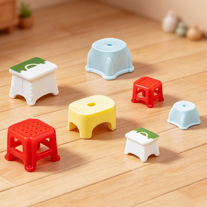 Miniature Paysage Créatif Tabouret Pliant Modèle Maison de Poupée DIY Décorations Accessoires Mini Résine Style Dessin Animé Bureau - Product Image 2