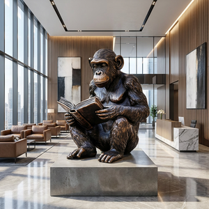 Escultura de Bronce Personalizada de un Mono <span class=keywords><strong>Silverback</strong></span> - Pose con Brazos Cruzados, Completamente Hecha a Medida, Escultura de Bronce - Product Image 4