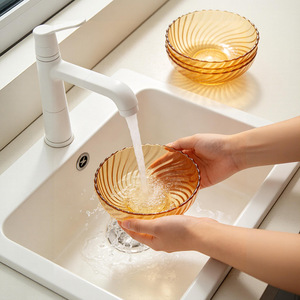 Ensemble de bols en verre Deslang, 4 pièces, passe au micro-ondes, jaune coucher de soleil, style chinois, boîte cadeau pour l'inauguration d'une maison - Product Image 4