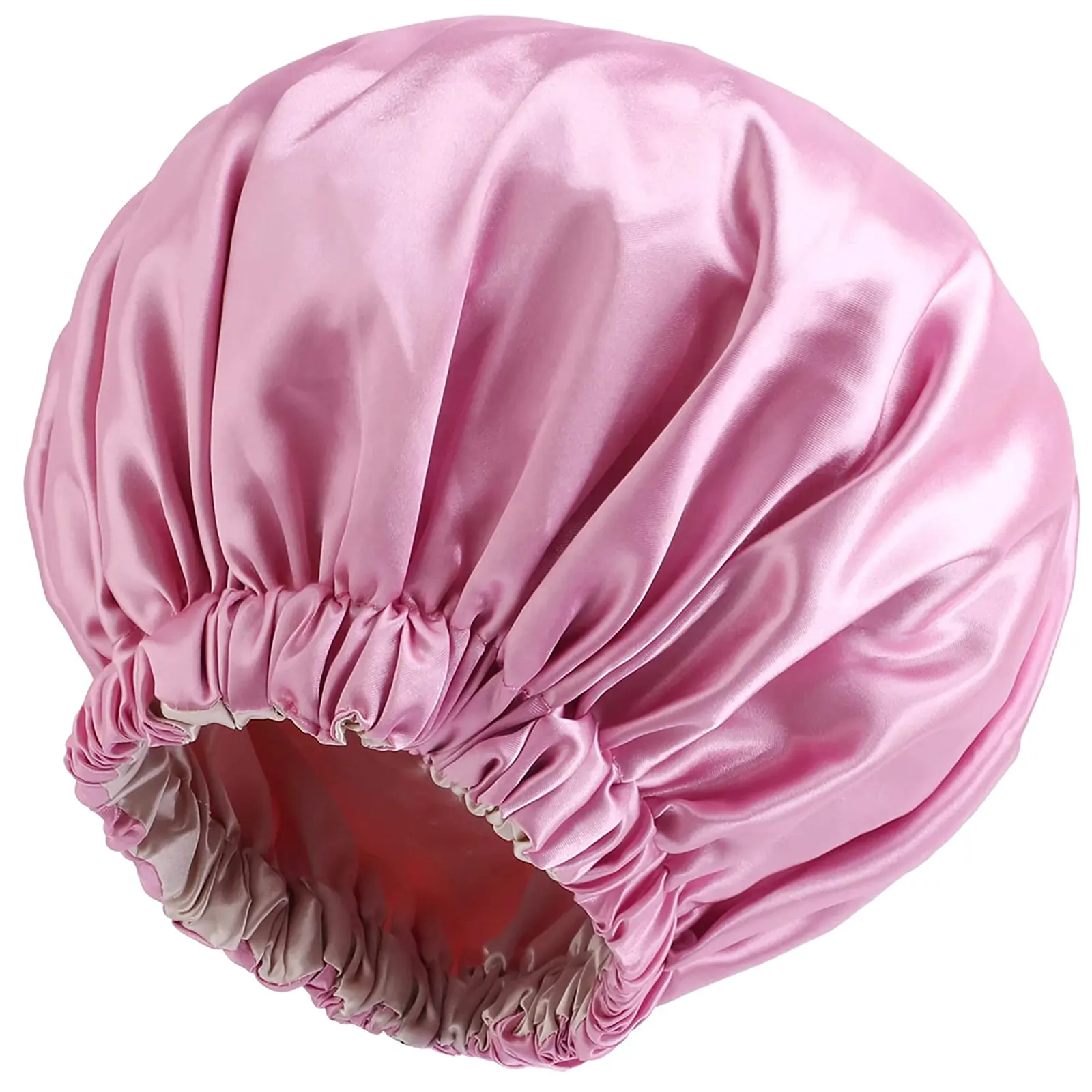 Grand bonnet de douche réglable personnalisé en satin de soie à double couche de mode pour femmes Bonnets de cheveux pour dormir Chapeaux avec logo