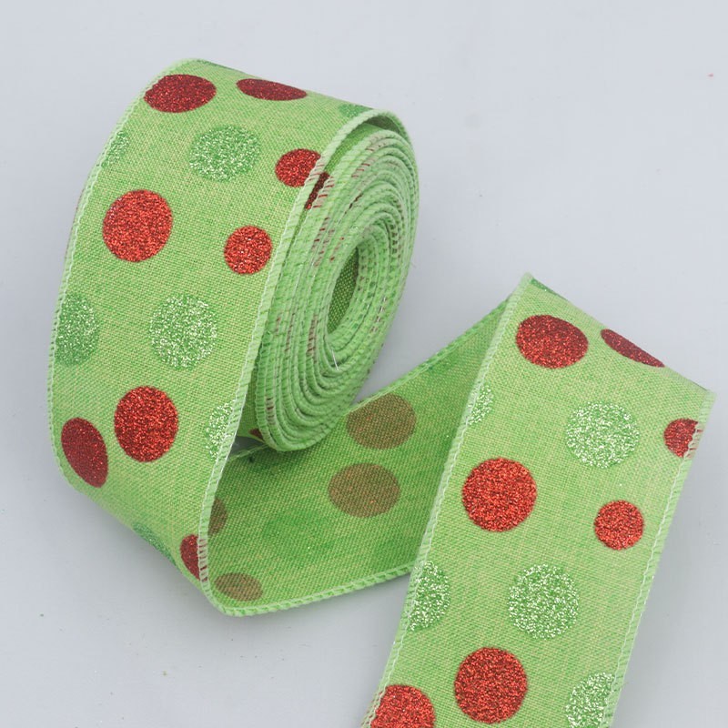 Pois verts-6,3 cm, 10 mètres par rouleau