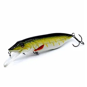 2018 AOCLU WH115 wobblers 110mm 22G flotante Pike Amur pikc cebo duro Minnow profundidad 2 M de señuelo de pesca bajo atraer