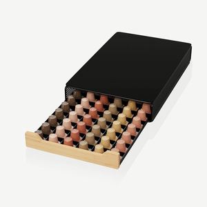 Tiroir de rangement pour dosettes de café en métal et bois, capacité 60 capsules, compatible avec les dosettes Nespresso, très populaire - Product Image 1