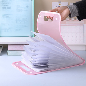 A4 <b>Folder</b> With 13 Grids PP Material Blue And Green Student Exam Paper Organizer Office <b>Document</b> Holder <b>For</b> School And Work - Product Image 4