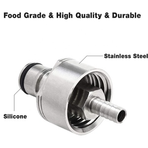 נירוסטה קרבונציה כובע נגד כובע לחץ עם 5/16 "barb כדור barb co2 צימוד פחמתי - Product Image 2