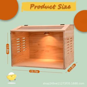 Boîte de couvaison en bois avec lampe chauffante pour l'élevage de poulets, cailles et canards, 40x30x30cm, taille personnalisable - Product Image 3