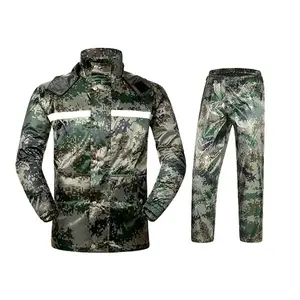 custom oxford reflective camouflage cheap motorcycle cycling waterproof rain suit jacket raincoat pant