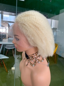 <span class=keywords><strong>Parrucca</strong></span> CF 179 Full Lace Senza Colla, <span class=keywords><strong>Bionda</strong></span> 613, Ricci <span class=keywords><strong>Afro</strong></span> Kinky, <span class=keywords><strong>Parrucca</strong></span> Europea con Pelle Sottile, Non Trattata, per Acconciature Intrecciate - Product Image 6