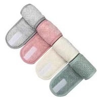 Bandeau de spa prêt à expédier, en polaire corail réglable, doux comme une serviette, pour le lavage du visage, le bain et la douche, personnalisable avec logo