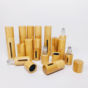 Stock al por mayor disponible en botellas roll-on de bambú de 3ml, 5ml y 10ml con ventanas y tapas de bambú para reenvasado de productos naturales. - Product Image 3