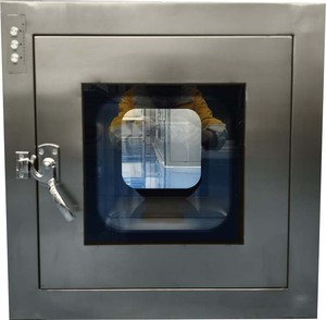 Caja de Paso para Cuarto Limpio, Ventana de Transferencia de Acero Inoxidable 304, Puerta Plana con Interbloqueo Mecánico - Product Image 2