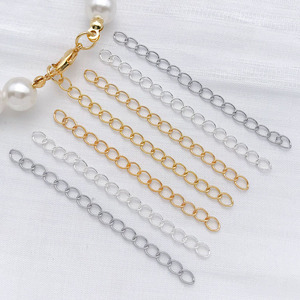 Chaîne de rallonge en argent plaqué or, 5 cm de large, 3 mm, accessoires de bijouterie DIY pour projets créatifs - Product Image 1