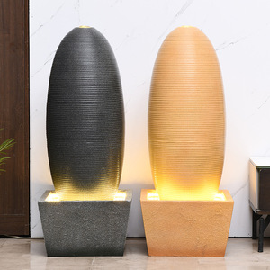 Fuente de agua Quanfangyuan 43x43x105cm Diseño geométrico amarillo Decoración interior y exterior - Product Image 4