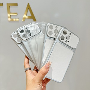 For iPhone 16/17 Big <b>Window</b> Corning Case Lambskin Texture Printable Custom Logo Slim Shockproof Protective <b>Cover</b> - Product Image 1