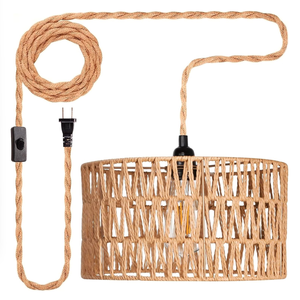 Bobai Vente en gros de lampes suspendues tissées <span class=keywords><strong>Lampe</strong></span> <span class=keywords><strong>suspendue</strong></span> en rotin Lampes suspendues à brancher sur cordon Luminaire suspendu à brancher sur une <span class=keywords><strong>prise</strong></span> <span class=keywords><strong>murale</strong></span> - Product Image 1