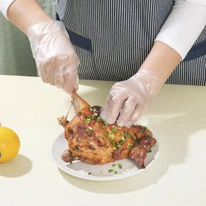 Restaurant Dish <b>Washing</b> PE Kitchen Household <b>Powder</b> Free Gloves <b>Cheap</b> Clear Disposable Plastic a Grade Gloves - Product Image 2