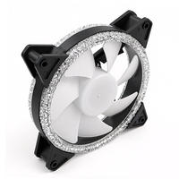 Ventilateur de boîtier PC à motif diamant double face, 120 mm, multicolore, ventilateur de refroidissement pour jeux PC, ventilateur LED ARGB