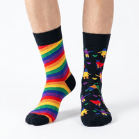 Odd Socks Kids Colorful Rainbow Series Mismatched Sunshine Heart Music Note Stripe Cotton Novelty Crew Socks Gift