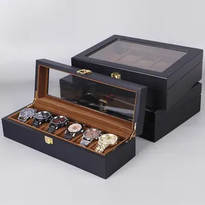 6/10/12 Slot Wooden Watch Storage Box Mechanical Watch Collection Male Female Jewelry Glasses Display Matte Paint Watch Case