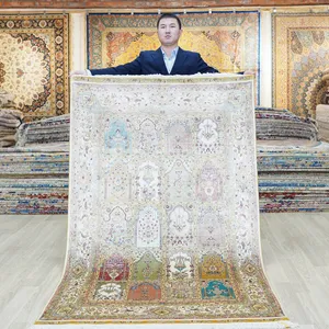 Tapis persan fait main 4x6ft Hereke meilleur tapis en soie turc et cachemire de haute qualité