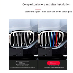 Bande de couleur tricolore pour calandre BMW, compatible avec les séries 3, 5, 1, 3GT, X1, X3, X4, X5, autocollant à clipser, installation avec ruban adhésif ABS 3M - Product Image 4