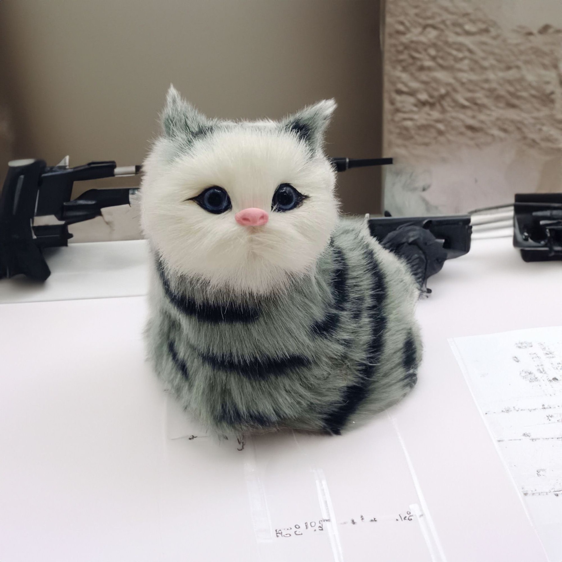 Gato azul y blanco