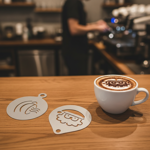 Plantillas Reutilizables de Acero Inoxidable para Café, Molde para Arte en Capuchino, Impresora Manual de Café, Plantillas para Latte Art - Product Image 1