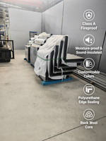 Panneau sandwich en laine de roche avec bordure en polyuréthane pour la construction de bâtiments commerciaux, système de toiture, de murs et de cloisons