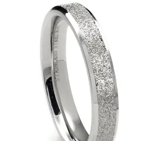 4MM 316L Stainless Steel Sparkle Finish Beveled Men's Wedding Band Ring