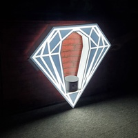 Bouteille de whisky vodka en forme de diamant Glorifier Premium Look Led Lighting Base pour illumination Bottle Stand Display