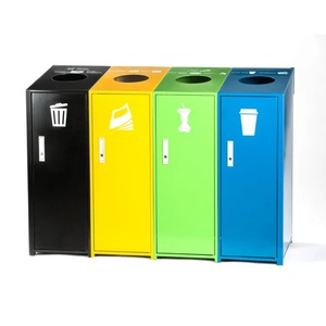 Thùng Rác Bên Trong Ngoài Trời Thùng Tái Chế Công Viên Kim Loại Thùng Rác Động Vật Khóa Chó Bằng Thép Không Gỉ Thùng Rác - Product Image 3