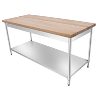 Table de travail en acier inoxydable pour cuisine de restaurant d'hôtel, équipement de cuisine commerciale, banc de travail