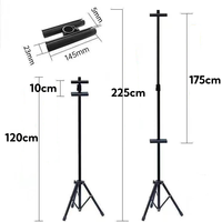 Support de ventilateur d'affichage holographique 3D LED rotatif léger, trépied en aluminium portable et détachable pour montage au sol