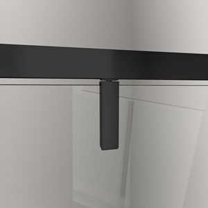 Negro mate 8mm H 200 Pasadores asimétricos Caja de ducha de puerta rototranslante de pared lateral fija de vidrio para 78-80 80 FIXED X DO - Product Image 5