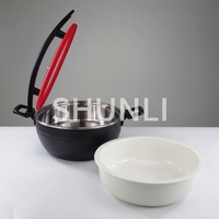 Dreischichtiger Stahl-Chafing-Dish (4,5L) aus 304 Edelstahl, Schwarz, Mini-Speisenwärmer mit Glasdeckel, Geeignet für Induktion und Wärmelampen