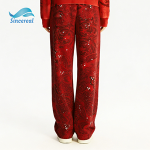 <span class=keywords><strong>Pantaloni</strong></span> Sportivi da <span class=keywords><strong>Donna</strong></span> Personalizzati con Strass, Vestibilità Ampia, Stile Vintage e Effetto Usurato - Product Image 3