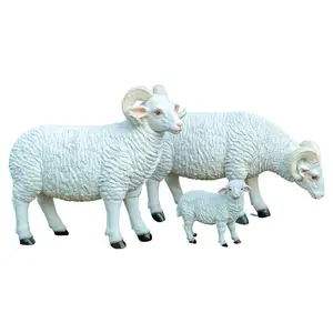 Stock Size Lawn Garden Decor Polyresin outdoor life size resin sheep statue