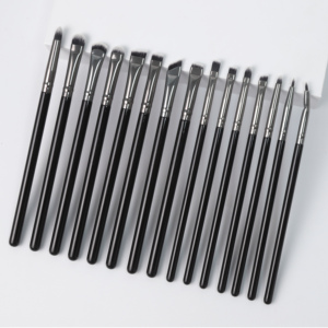 EMF chuyên nghiệp 15pcs Bút kẻ mắt trang điểm bàn chải thiết lập phẳng <span class=keywords><strong>Angled</strong></span> Bút kẻ mắt chính xác Bàn chải chất lượng cao Eyeshadow bàn chải bán buôn - Product Image 2