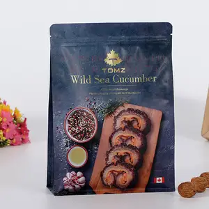 Food Grade Material Approved 500g 1kg Flat Bottom Frozen Sea Cucumber Shrimp Dumplings Packaging Zipper Bag