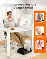 Repose-pieds pour sous le bureau au travail Tabouret en mousse à mémoire de forme à hauteur réglable pour le soulagement des douleurs dorsales et le soutien lombaire des jambes