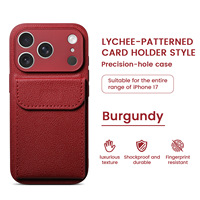 Support magnétique pour cartes compatible iPhone 15 Pro, étui de protection en cuir PU souple, résistant aux chutes et étanche, pour lit et voiture