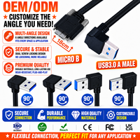 Cable USB 3.0 OEM de Fábrica, Ángulo Recto, de Tipo A a Micro B M2, con Tornillos de Bloqueo, 5Gbps, Cable de Datos Industrial para Cámara de Visión Artificial