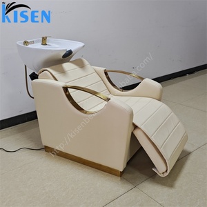 Sillón de Peluquería Kisen de Buena Calidad, Semi-reclinable, con Reposapiés Personalizado y Tazón de Cerámica para Barbería - Product Image 3