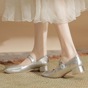 Zapatos de Tacón Alto y Bajo Elegantes para Mujer, Sandalias Cómodas de Cuero con Plantilla de PU, Aumentan la Estatura, Ideales para el Trabajo y Desplazamientos - Product Image 5