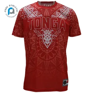 Camiseta masculina vermelha de poliéster liso personalizada de alta qualidade Pure 2024 para homens