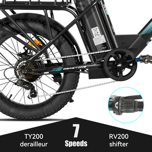 Vélo électrique JOYKIE HILAND 20 pouces, moteur arrière 250 W, cadre en alliage d'aluminium, 7 vitesses, pneus larges, vélo <span class=keywords><strong>cargo</strong></span> électrique personnalisable - Product Image 3