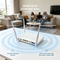 Terminal de Red Óptica FTTH F660 V9 GPON ONU ONT 1GE+3FE+1POTS+USB+2.4G WiFi Módem de Fibra Óptica GPON Firmware en Inglés