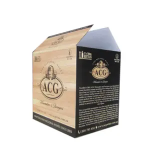Custom 12 Bottles Wine Beverage Cans Drink Carton Box Package Durable Heavy Duty 5-ply Corrugated Cardboard Box With Dividers